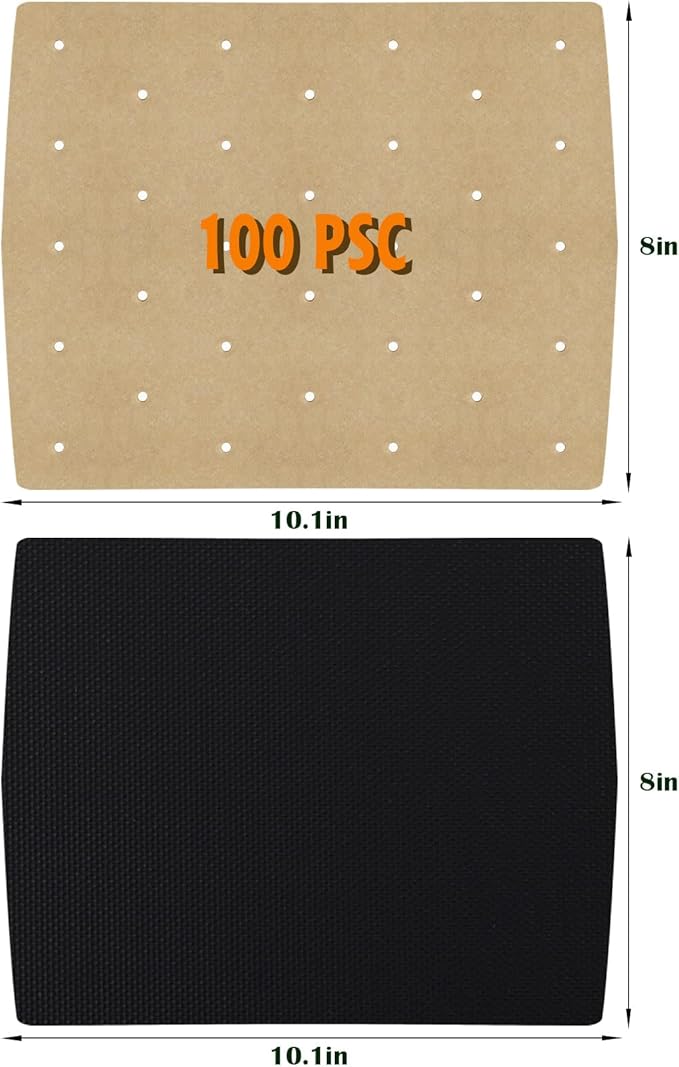 WMKGG Unbleached Air Fryer Parchment Paper, 100 PCS Perforated Disposable Air Fryer Liners for Ninja Foodi Grill 5-in-1 AG301 4qt Air Fryer