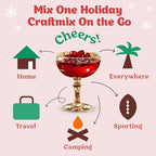 Craftmix Holiday Variety Pack, Makes 12 Drinks, Skinny Cocktail Mixers, Mocktails Non-Alcoholic Drinks - Made With Real Fruit - Vegan Low-Carb, Low-Sugar, Non-GMO, Dairy Free, Gluten Free, Easy to Mix
