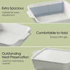 Dizada Casserole Dish for Oven with Lid, 10'' Square Baking Dish, Ceramic Baking Dish, Baking Pan with Handles, Lasagna Pan Bakeware Oven Safe Baking Dish for Oven, Cake, Kitchen, Microwave, Dishwasher Safe, White