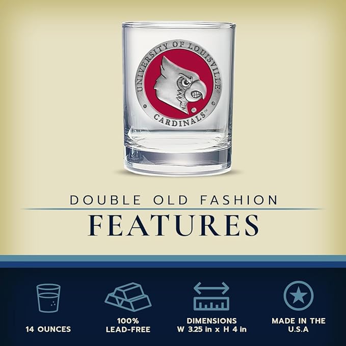 Heritage Pewter Louisville Double Old Fashion | Double Rocks Glass 14 OZ for Liquor | Expertly Crafted Pewter Glass