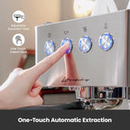 Espresso Machine, Espresso Maker with Milk Frother Steam Wand & 57OZ Water Tank for Latte Macchiato Cappuccino, Brushed Stainless Steel G3005E