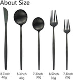 JASHII Flatware Silverware Set Stainless Steel Satin Finish Cutlery Set Service for 6, 30-Piece Spoons And Forks Kitchen Utensil Set, Dishwasher Safe (Matte Black)