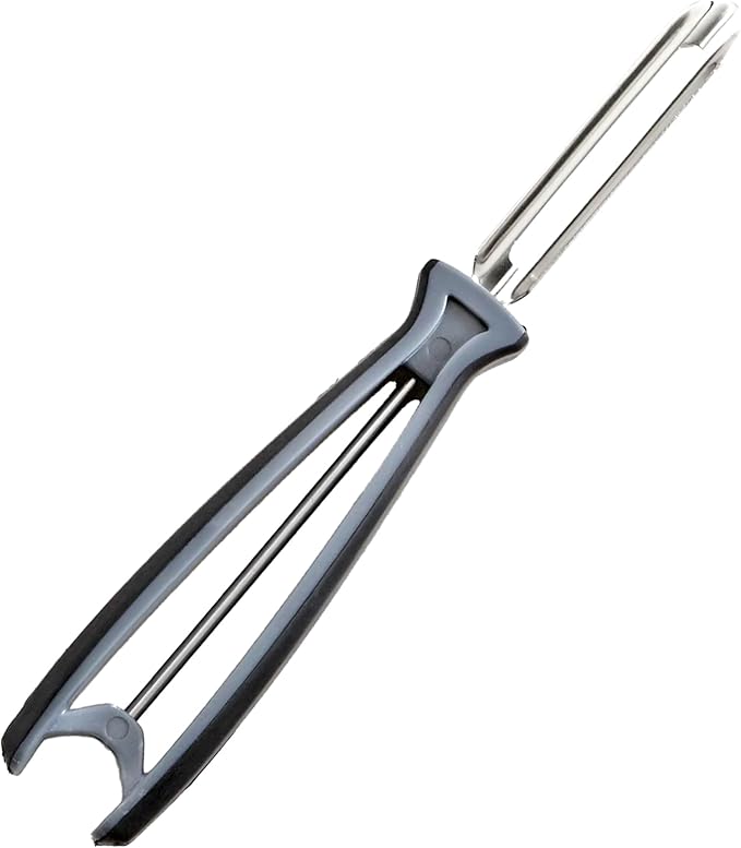 Linden Sweden Soft Grip Peeler - Gray | Rust Resistant Vegetable Peeler with Ergonomic Handle for Safety and Control | Dishwasher Safe Potato Peelers For Kitchen Made In Sweden | 9"L x 2.5"W | 6.5”