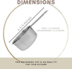 1/3 Cup Stainless Steel Measuring Cup | Sturdy Metal 80 ml | 80 cc | 3 oz | Single Cup for Wet and Dry Ingredients | Great for use as 1/3 Cup Dog Food Scoop - 4 PK