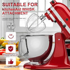 6-Wire Whip Attachment Fits KitchenAid Tilt-Head Stand Mixer Replace K45WW, Stainless Steel, Egg Heavy Cream Beater, Cakes Mayonnaise Whisk