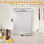 100% Pure Titanium Cutting Board with Groove, Scratch Resistant Chopping Board with Non-slip Pad for Kitchen, Titanium Cutting Boards for Vegetables and Meat, Dishwasher safe 9 * 13 IN