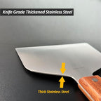 Vovoly Extra Wide Griddle Scraper, 5.5''x5.5'' Smashed Burger Scraper Grill Scraper Spatula Burger Turner - Full Tang Wooden Handle Professional Grade Grill Accessories, Knife Grade Stainless Steel