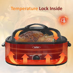 Sunvivi 18-Quart Roaster Oven with Self-Basting Lid, Electric Turkey Roaster Oven with Removable Pan and Rack, Stainless Steel, Red