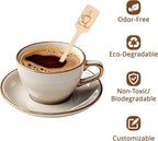6.3inch Custom Drink Stirrers, Wooden Coffee Stirrers 50 Count Personalized Stir Sticks Wood Beverage Mixer with Smooth Ends, Swizzle Sticks for Wedding Cocktail (6.3inch)
