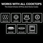 Nuwave Stainless Steel 9-Piece Pro-Smart Cookware Set, Space Saving Nestable Design, Heavy-Duty Tri-Ply, Dishwasher & Oven Safe, Ergonomic Stay-Cool Handles, Induction-Ready & Works on All Cooktops
