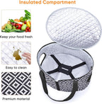 BAGSPRITE Slow Cooker Carrying Case Compatible with 6-8 Quart Crockpot Carrier for Hot Food and Hamlton Beach Slow Cooker Tote with Lid Fastener for Crock-pot Dust Cover Applicances