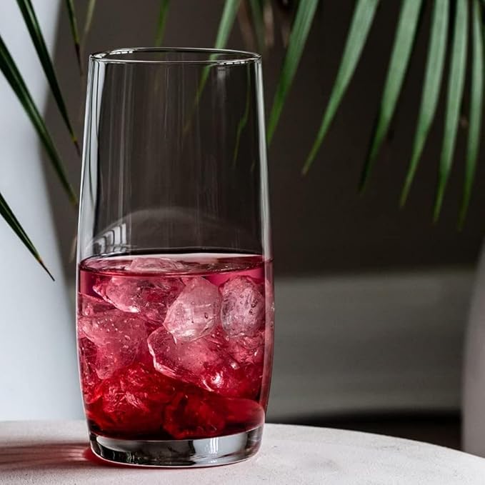 Krosno Long Drink Glasses, Set of 6, 13.9 oz, Blended Collection, Crystal Glass, Perfect for Everyday, Dishwasher Safe, Made in Europe