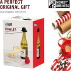 Monkey Business Silicone Wine Stopper | Seals Bottle and Keeps Wine Fresh/Cute Wine Accessories/Kitchen Gadgets/Bowler Hat Bottle Stopper (Set of 2)