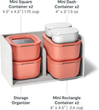 Caraway Mini Food Storage 11pc Set - Glass Storage Containers for Food - Non-Toxic Ceramic-Coated Glass - Air Release Technology - Compact & Stackable Design - Perracotta
