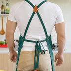 Canvas Aprons for Men Chef Apron, Work Apron with Large Pockets - 16oz Heavy Duty Cross Back, BBQ, Cooking