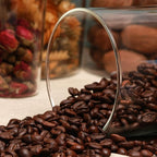 Glass Storage Jars Set of 2(25oz/750ml) with Airtight Seal Wooden Lid Stackable Kitchen Canisters for Candy, Coffee Bean Cookie, Rice, Sugar, Flour, Pasta, Nuts, Coffee