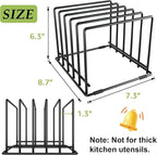 2-Pack Baking Sheet Organizer Rack – 5-Slot Bakeware & Cookie Tray Holder for Kitchen Cabinet or Countertop, Compact Stainless Steel Cutting Board Rack with Rust-Resistant Frame & Anti-Slip Feet