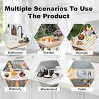 Stone Drying Mat for Kitchen Counter, 23.6"x15.4" Absorbent Dish Drying Mat with 2 Pack Absorbent Stone Coasters, 1 Seasoning Pad, Quick Dry Large Dish Drying Mats for Kitchen Counter, White