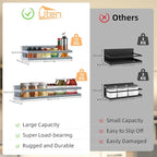 Uten Large Spice Rack for Refrigerator, 2 Pack Strong Magnetic Shelves, Moveable Fridge Organizer, Perfect Space Saver