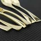 Flatware Set 18/10 Stainless Steel Mirror Polished Champagne gold Cutlery - Silverware Utensil Set of Steak Knife Dinner Fork Knife Spoon Salad Fork Dessert Spoon,24 Piece Service for 4