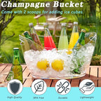 Ice Bucket, 2 PCS 5.5L Acrylic Ice Buckets, Large Beverage Tub for Parties, Mimosa Bar Supplies Beverage Tub and Scoops for Champagne Beer Sparkling Wine Cocktails (2-4 bottles)