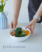 27 OZ Max Cereal Soup Bowl Set of 6, Thin Light & Durable Opal Glass 7.2 inch White Geometric Faceted Bowls for Ramen, Noodle, Salad, Fruit, Dishwasher and Microwave Safe