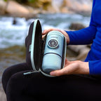 WACACO Nanopresso Portable Espresso Maker with Case, Mini Travel Coffee Machine, Perfect for Camping, Travel and Office（ Elements Arctic Blue）