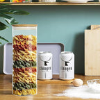 Glass Jars with Airtight Lids - Pasta, Cookie & Cereal Containers - 2100ml for Kitchen & Pantry Organization