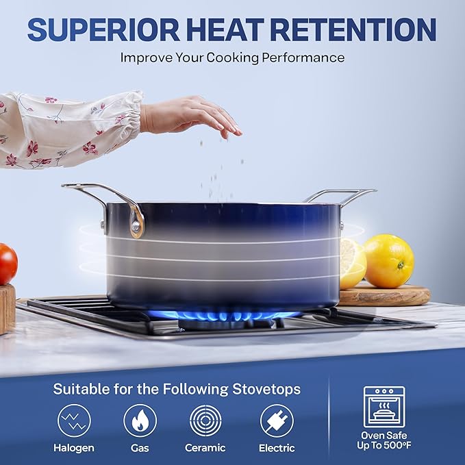 GRANITESTONE 20 Pc Kitchen Pots and Pans Set Non Stick Cookware Set, Kitchen Cookware Sets with Deep Frying Pan Set and Bakeware Set, Made Without PFOA and PFOS, Oven and Dishwasher Safe