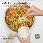 Bambù 6Pcs Cookware set, Die-cast Aluminum pots and pans, Nonstick frying pans and casseroles, Induction safe, PFOA-free (Green and Cream, 6 pcs)