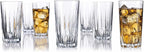 Glaver's Highball Glass Cups. Set of 10 Elegant Diamond Cut Drinking Glasses. Classic 15 oz Bar Glasses. Tall Kitchen Glass for Water, Old Fashioned, Juice, Beer, Cocktails.