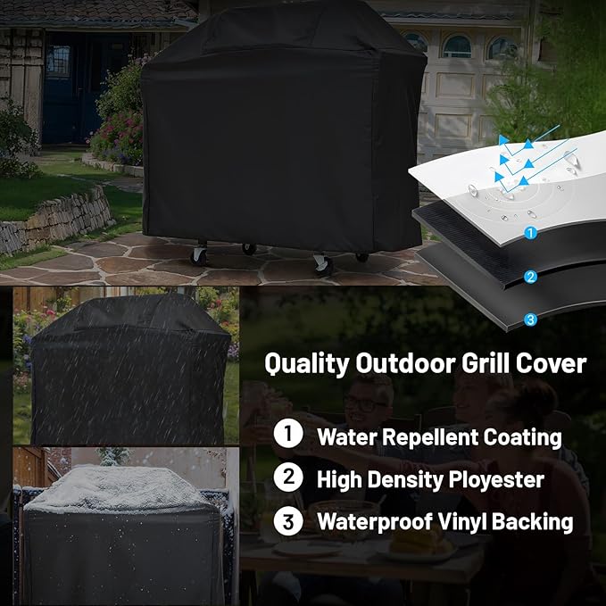 3-Burner Propane Gas BBQ Grill with Side Burner, 40,500 BTU Stainless Steel Gas Grill with Rain Cover for Outdoor, Camping, Barbecue Grilling Backyard Cooking (3+1 burners)