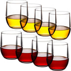 14-ounce Plastic Stemless Wine Glasses, All Purpose Arcylic Glasses, set of 8 Clear Reusable Shatter-resistant Dishwasher Safe