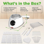 NutriChef Electric Fondue Pot | 25W Chocolate Melting Warmer | 8.8 Oz Capacity | Keep Warm Dipping Function & Removable Pot | Perfect for Melting Chocolate, Butter & Cheese | White