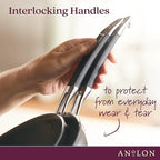 Anolon Smart Stack Hard Anodized Nonstick Frying Pan Set / Skillet Set - 8.5 Inch and 10 Inch, Black