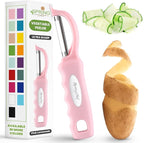 Spring Chef Premium Swivel Vegetable Peeler, Soft Grip Handle and Ultra Sharp Stainless Steel Blades - Perfect Kitchen Peeler For Veggie, Fruit, Potato, Carrot, Apple - Pink Lemonade