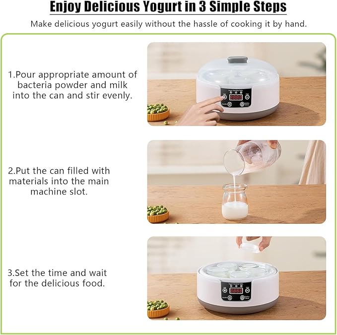 Probiotic Yogurt Maker 36 Hour with Adjustable Temperature & Time Control,Automatic Yogurt Maker Machine with LCD Display,Multi-Function Yogurt Machine for Home Use (mechanical version)