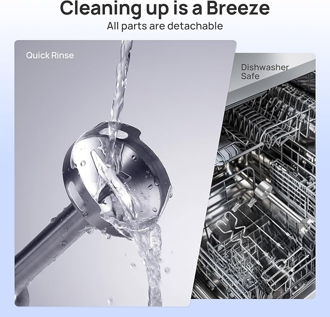 Consciot 4-in-1 Immersion Blender Handheld Max 1100W, Corded Stick Emulsifier with Entire Stainless Steel Blender Shaft, Trigger Speed Control, For Blending, Beating, Frothing, Mixing & More, Non-BPA