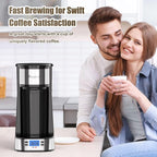 RAINBEAN Single Serve Coffee Maker, Programable Single-Serve Brewers, Timer Auto Start/Off, 14 Oz Single Cup Coffee Machine For Ground Coffee, 700W Quick Brewing, Perfect Gifts for Coffee Lovers