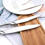 24-Piece Silver Flatware, Mirror 18/10 Stainless Steel Modern & Luxury Dinnerware Set With Serrated Steak Knife Teaspoon For Daily Use or Dinner Party Restaurant - Service For 4