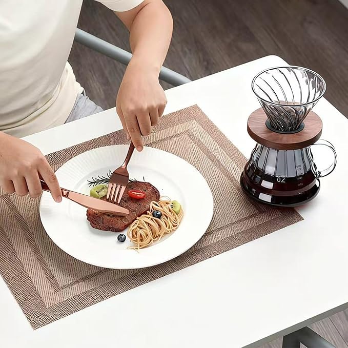 Rose Gold Silverware Set,40-Piece Stainless Steel Flatware for 8, Heavy-Duty 18/0 Stainless Steel Utensils,Mirror Polished Dishwasher Safe for Home & Kitchen Dining