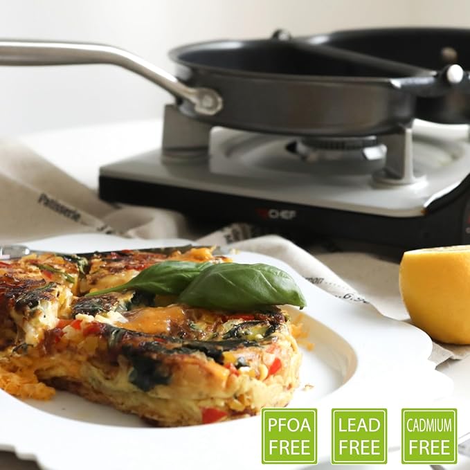 TECHEF - Frittata and Omelette Pan, Nonstick Double Sided Folding Egg Pan, Made in Korea (PFOA Free) (Black)
