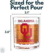 Greenline Goods – University of Oklahoma Sooners College Whiskey Glasses (Set of 2), 10 oz – Full-Color Logo + Campus Map
