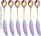 Creative spoons in multiple colors. They can be used to stir flower tea, coffee, and desserts. They're also great for decoration, collection, or as gifts. (rainbow color)