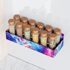 Magnetic Spice Rack for Refrigerator, Kitchen Organizer and Storage Shelf, Starry Sky(4 Pack)