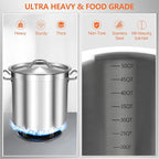 50 Quart Stainless Steel Stock Pot with Lid – Heavy Duty Large Cooking Pot for Soup, Stew, Chili – Commercial Grade, Induction Compatible – Great for Home & Catering