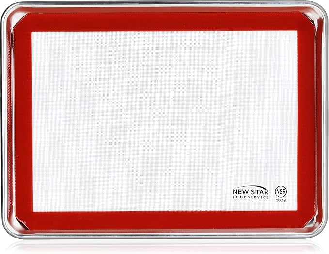 New Star Foodservice Commercial 18-Gauge Aluminum Sheet Pan & Silicone Baking Mat (13 by 18-Inch (Half Size))