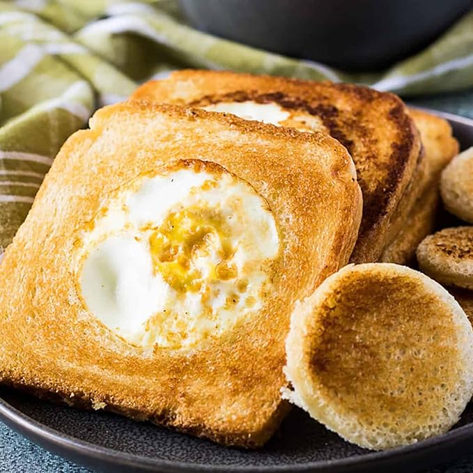 4 Inch Suqare Egg Rings for Frying Eggs,2 Packs 4" Square Egg Rings for Griddle, Stainless Steel Griddle Omelete Rings for Fried Eggs Muffin Tortillas Pancake Ring Crepes Ring with SiliconeHandle