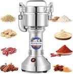 Moongiantgo 250g Safety Grain Mill Grinder 950W High-speed Electric Stainless Steel Dry Spice Grinder Pulverizer for Wheat Corn Rice Pepper Herbs Coffee Beans Dried Mushrooms, 110V