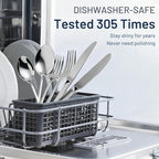 KIKCOIN 30 Pack Silverware Set for 6, Balanced Weight Stainless Steel Flatware Set, Mirror Polished Spoons And Forks Knife Set, Heavy Duty Cutlery Utensils Set for Home Kitchen Restaurant Wedding